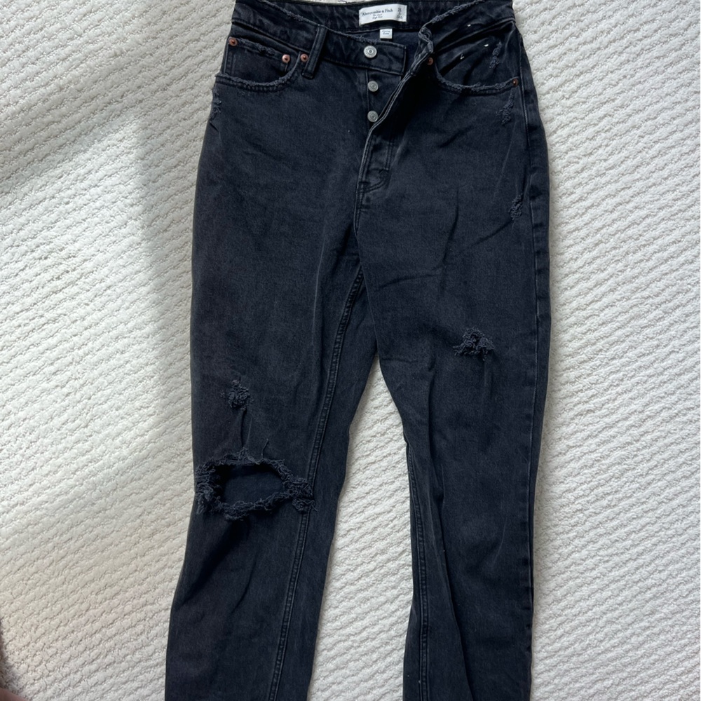 Abercrombie & Fitch Black Dad High Rise Jeans